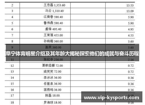 阜宁体育明星介绍及其年龄大揭秘探索他们的成就与奋斗历程